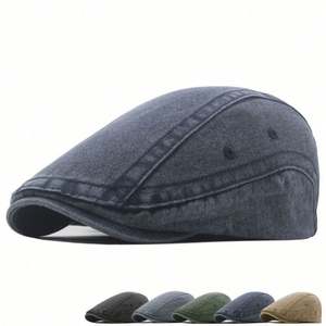 Nouvel Arrivage – Béret en Toile de Coton Délavé Style Ivy pour Homme, Idéal pour la Protection Solaire en Extérieur - Product Image 1