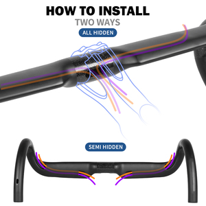 Guidon de vélo de route en fibre de carbone T1000 de haute qualité, personnalisable en usine, pour diamètre de potence 31,8 mm, largeur de guidon 380/440 mm, OEM - Product Image 3