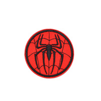 Parches Bordados Termoadhesivos con Motivo de Telaraña Roja y Negra, Circulares, de 7x7cm, de Prestigio e Ilustres