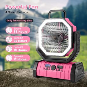 Custom Logo Available Electric Portable Camping Fan F6 with Built-in LED <b>Light</b> Durable for Outdoor RV Household Use - Product Image 2