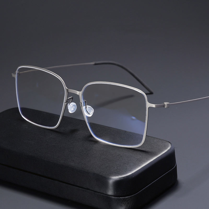 Custom Lenses Titanium IP Men's Designer Square Eyewear Spectacle