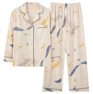 2550 Mùa Thu Ngủ Mặc Phụ Nữ 2 Mảnh Quần Áo Ngủ Cotton In Áo Quần Áo Nhà Pyjama Thiết Kế Pajama Đêm Phù Hợp Với Đối Với Phụ Nữ - Product Image 6