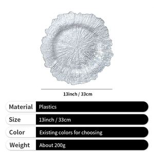 Assiette de présentation dorée personnalisée de 13 pouces pour dîner, banquet ou mariage - Product Image 2