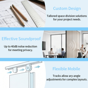 <strong>Modern</strong> Soundproof Movable Partition Wall Operable Sliding Door Wall <strong>Divider</strong> Wooden for Conference <strong>Room</strong> Banquet Hall - Product Image 3