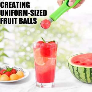 Práctico utensilio de cocina, nuevo rebanador de sandía de acero inoxidable transfronterizo, picador de bolas de frutas para cortar verduras, Manual - Product Image 2