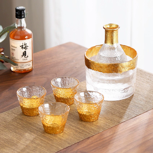 Juego de copas de <span class=keywords><strong>vino</strong></span> pequeñas de papel de aluminio dorado Frascos de sake Dispensadores de copas de <span class=keywords><strong>vino</strong></span>. - Product Image 5