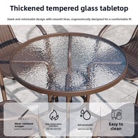 Ensemble table et chaises de style minimaliste moderne avec parasol pour patio/veranda/jardin - Trois pièces, imperméable, résistant au soleil, pour usage domestique