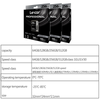 100% Original Lexar 1066X carte sd professionnelle 64g 128g 256g carte mémoire 512gb SDXC U3 max 160 m/s carte sd pour appareil photo numérique 4K