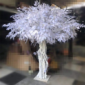 Nhân Tạo Màu Trắng Lớn Banyan Cây Với Hàng Rào Bằng Gỗ Giả Cho Trong Nhà Ngoài Trời Nhà Văn Phòng Giả Nhân Tạo Cây <span class=keywords><strong>Ficus</strong></span> Cây - Product Image 1