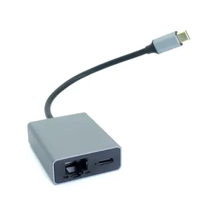 USB מסוג-C ל-RJ45 ל-Ethernet מתאם כרטיס רשת מסוג C כבל אינטרנט למחשב נייד טלפון נייד