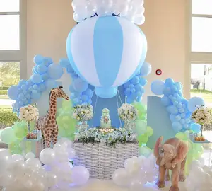 Globo de aire caliente de 5 pies con marco de pie, decoración para fiesta de Baby Shower, con bomba de aire, colgante globo inflable de PVC