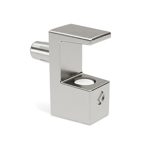 Supporto per mensola con tenone per vetro. Per ripiani in vetro. Diametro di 5 mm. Bloccaggio e sicurezza. Spessore vetro 6mm - finitura - Product Image 1