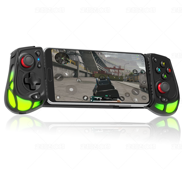 Type-C Wireless BT Dual Vibration Game Controller with Zero-Latency Earphone Jack for Mobile Phones