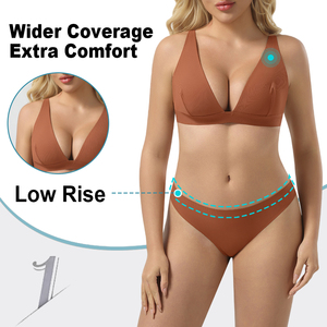 Set Intimo Donna BR16 e DD03 ODM, Reggiseno Senza Imbottitura in Microfibra Traspirante con Slip a Vita Bassa - Product Image 2