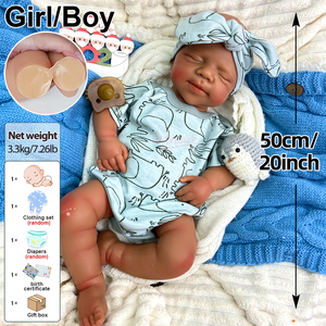 ตุ๊กตาซิลิโคนรีบอร์นจีนคุณภาพสูง สมจริงตามหลักกายวิภาค ขนาด 20 นิ้ว สีผิวเข้ม รุ่นปาสคาล เด็กชาย/เด็ก<span class=keywords><strong>ห</strong></span>ญิง พร้อมจุกนม<span class=keywords><strong>ห</strong></span>ลอก ของเล่นนุ่มนิ่ม - Product Image 2