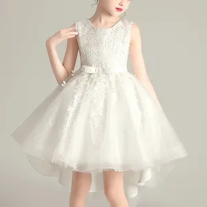 Высококачественное детское праздничное платье с цветами для девочек, новое красивое платье для маленьких девочек, розовое, фиолетовое, американское кружевное летнее, красное, белое