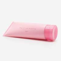 Tube cosmétique souple rose en PE de 200 ml, personnalisable, avec bouchon à clapet, pour shampoing, beurre corporel et lotion – Vente chaude