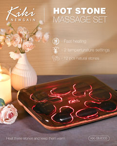 KIKI NEWGAIN KK-SM005 12PCS Hot Stone Massage Set Profession elle Massage mit Heizbox Wärme massage Kit Nature Energy Stones - Product Image 6