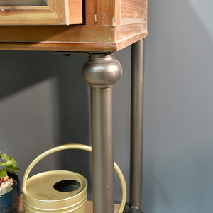 Table basse multifonctionnelle pour salon, style rustique, cadre en métal antique, plateau en bois, rangement, durable, portable, facile à assembler - Product Image 3