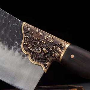 Longquan Area fatto a mano piccolo loto coltello da cucina tradizionale cinese in acciaio inossidabile per tagliare la lama fai da te di grado OEM personalizzazione - Product Image 4