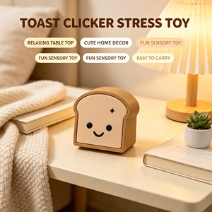 Juguete Antiestrés de Moda: Modelo de Pan Tostado de Dibujos Animados con Teclado y Vibración Eléctrica - Juguete Feliz Pan Tostado - Product Image 1