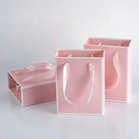 Sac en carton de luxe personnalisé avec votre logo imprimé, petit format, avec poignée, en matériaux recyclés, pour faux ongles, bougies, artisanat et cadeaux
