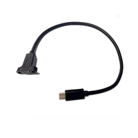 Cable de Extensión de Datos USB-C USB 3.1 Tipo C Macho a Hembra con Orificio para Montaje en Panel