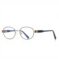3159 Lunettes vintage anti-lumière bleue, monture ovale dorée, petite monture pleine, tendance, pour femme, look naturel pur, verres unis