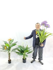 Amazon sıcak satmak kuzey ab yeşillik bitkiler manzara ürünleri simülasyon nersus 33 yaprakları ve 3 çiçek ve 90 cm - Product Image 4