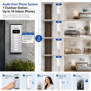 Système d'<span class=keywords><strong>interphone</strong></span> audio 2 fils avec 14 combinés, contrôle d'accès et antivol pour appartements - Product Image 5