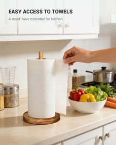 Wooden Eco-Friendly Detachable Standing Paper Towel Roll <b>Stand</b> Countertop Rustic Farmhouse Cottagecore Decor Kitchen Essential - Product Image 6