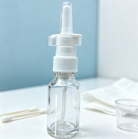 Flacon pulvérisateur nasal en verre transparent de 5 ml, 10 ml, 20 ml, 30 ml avec pompe nasale blanche, flacon vide en verre pour l'emballage de liquides nasaux médicaux