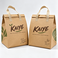 Sac isotherme en kraft imperméable avec doublure en aluminium pour aliments chauds ou froids et pique-niques