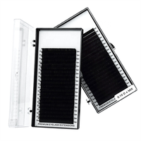 Sampel Gratis Grosir Bulu Mata Individual Tray Matte Black Silk Cashmere Lash Extensions