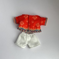 Ensemble de vêtements personnalisés pour poupée en peluche : haut imprimé style chinois et short blanc pour ours en peluche, tenue de déguisement