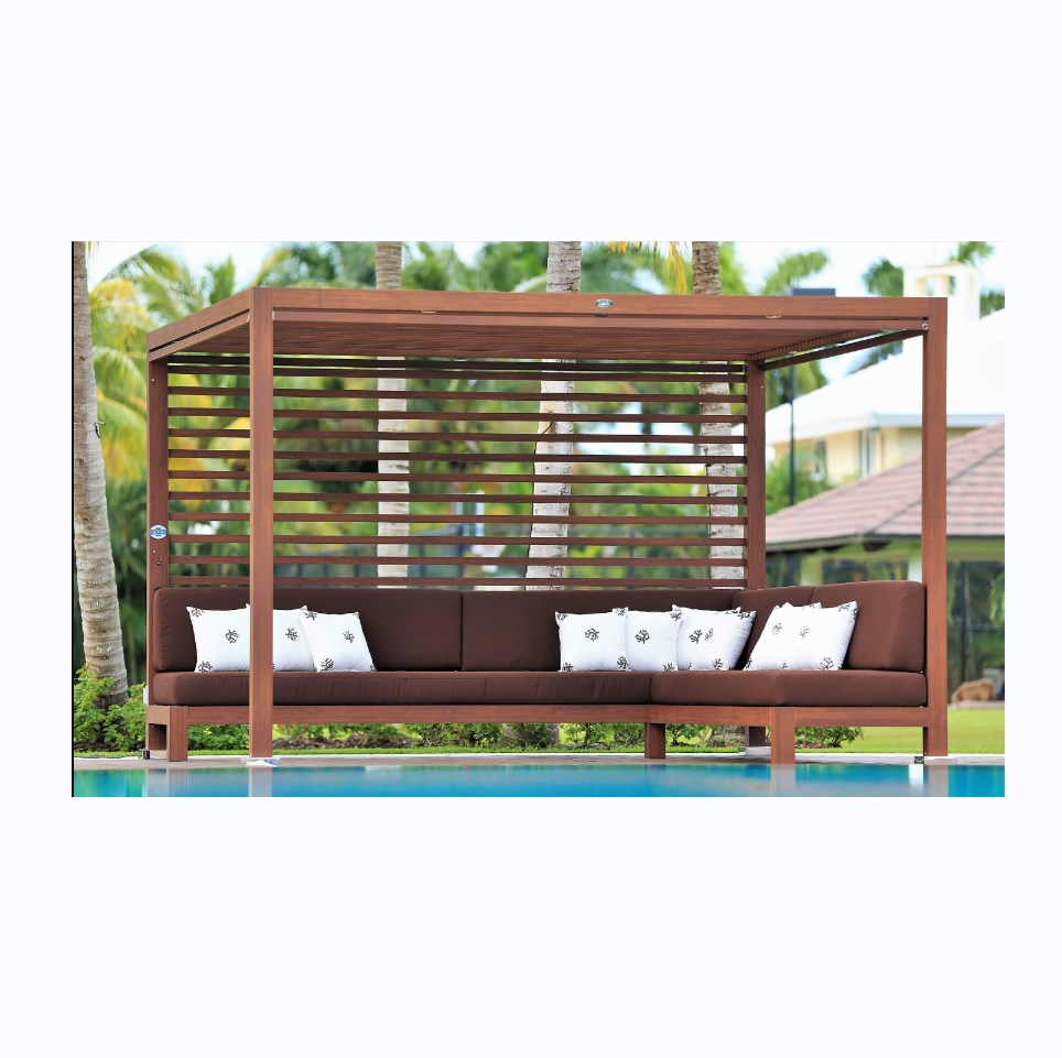 New arrival wooden outdoor patio garden sets wood furniture teak canopy sofa