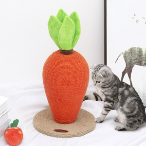 Carrot Shaped <b>Cat</b> <b>Scratching</b> <b>Post</b> Sisal Non Shedding Durable <b>Cat</b> Toy <b>For</b> Indoor <b>Cats</b> - Product Image 1