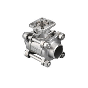 Válvulas de Bola Jingjun Q61F de Acero Inoxidable 304, de Tres Piezas, Soldadas, de Plataforma Alta, Operación Manual, para Uso Industrial - Product Image 1
