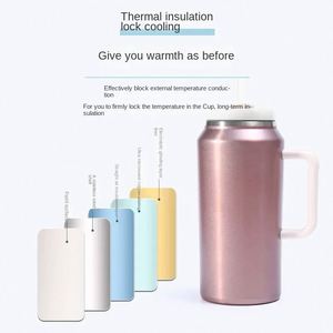 Gobelet isotherme sous vide en acier inoxydable 304 de 64 oz avec logo personnalisé, poignée, paille et double couvercle, grande capacité, pour voyage - Product Image 4