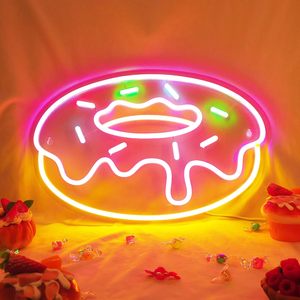 Donut Letreros Neon LED indoor hanging ambient light shop <b>sign</b> wall decoration light entrance indicator light luminous <b>sign</b> - Product Image 1