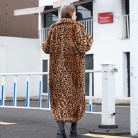 Veste en fausse fourrure à imprimé léopard pour femme, vêtement d'hiver Long, épais et chaud, surdimensionné
