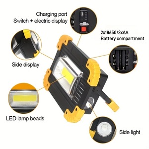Led Flood <b>Light</b> 18650 Aa Battery Powered <b>Work</b> <b>Light</b> For Outdoor Camping Construction Site Use - Product Image 1