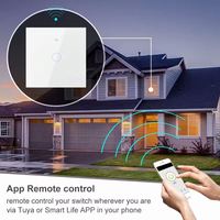 Interrupteur tactile intelligent Wi-Fi + RF + BLE pour l'UE et le Royaume-Uni, 1/2/3/4 gangs, compatible Alexa et Tuya, télécommande sans fil, sans neutre