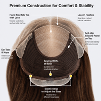 Perruques médicales personnalisées en cheveux humains Qingdao Modern Hair, avec dentelle suisse et silicone, pour patients atteints de cancer