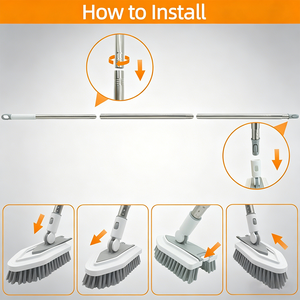 4 In 1 Home Hard Bristle Versatile Multi Purpose Corner Floor Gap Crevice Scrub <strong>Cleaning</strong> <strong>Brush</strong> Kit For Bathroom <strong>Cleaning</strong> - Product Image 4