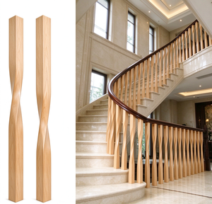 Rampe d'escalier minimaliste en bois massif avec balustres torsadés pour un design d'escalier moderne - Product Image 5