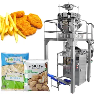 Machine d'emballage d'aliments frits par pesage automatique Machine d'emballage de sac de frites de poulet de pépites Machine d'emballage de fromage de lambeaux