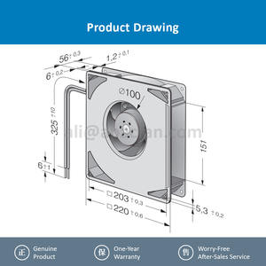 ebmpapst RG160-28/18N 220x220x56mm 48VDC 2850RPM 20W 209m3/h <b>Centrifugal</b> Cooling <b>Fan</b> OEM/ODM Ball Bearing - Product Image 4