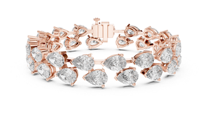 Bracelet de luxe en or rose avec diamants de laboratoire, bijoux raffinés, cadeau de créateur, accessoire élégant - Product Image 4