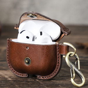 Estuche para Auriculares de Cuero Genuino Vintage con Cierre a Presión, Funda Protectora a Prueba de Golpes de Cobertura Total para Airpods 4 - Product Image 1